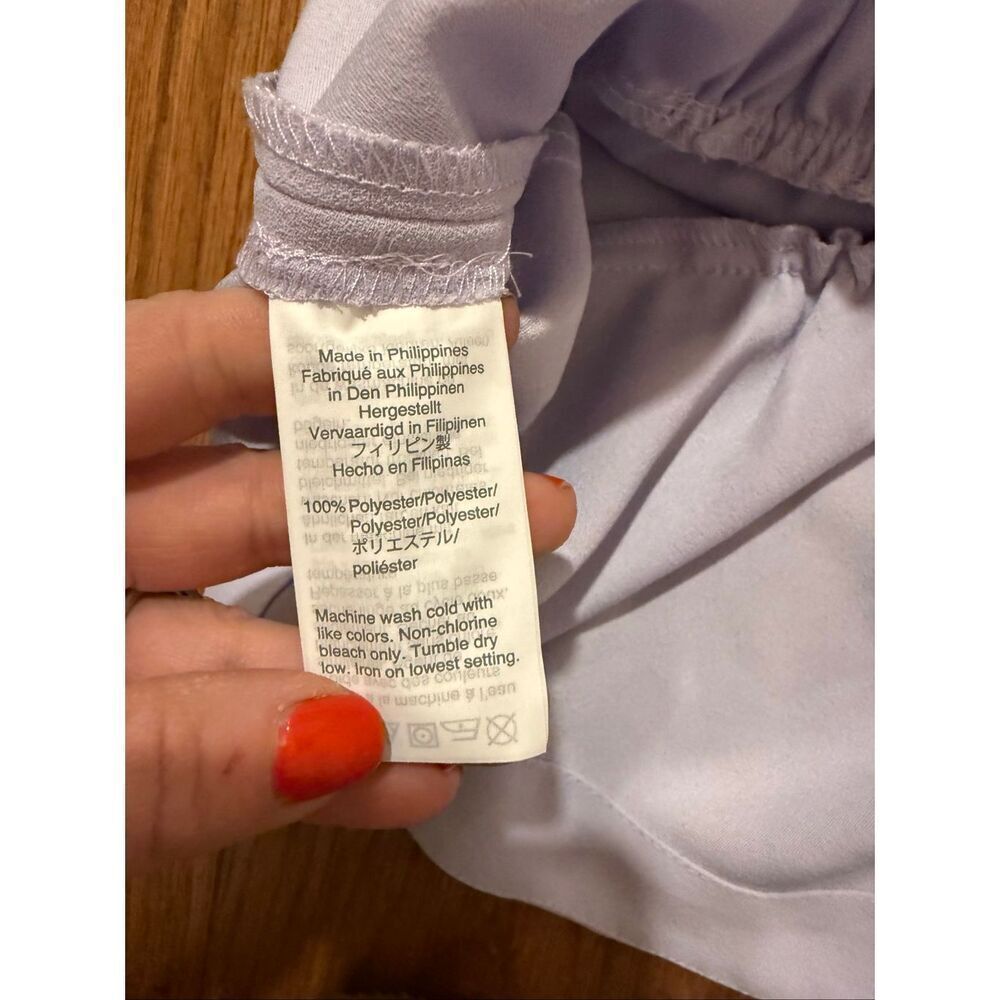 J.Crew lavender faux wrap puff sleeve blouse size 8 petite - Picture 5 of 8